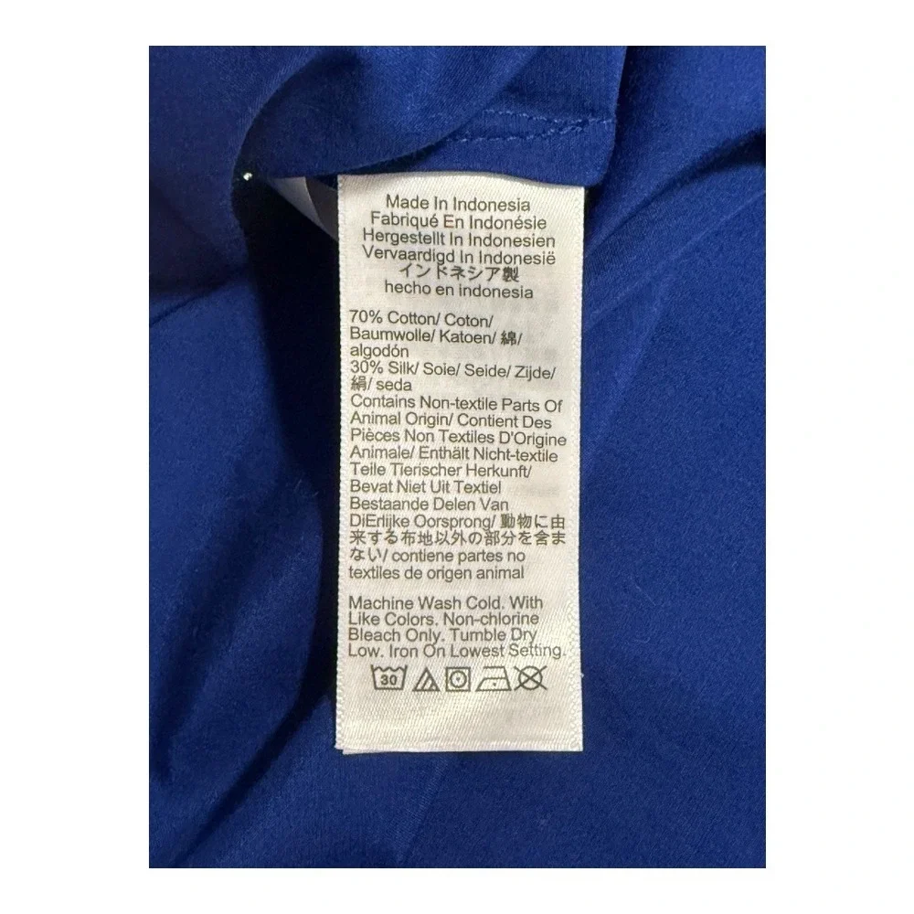 Madewell Shirred Puff-Sleeve‎ Top in Cotton-Silk Voile Bright Sapphire Small NWT